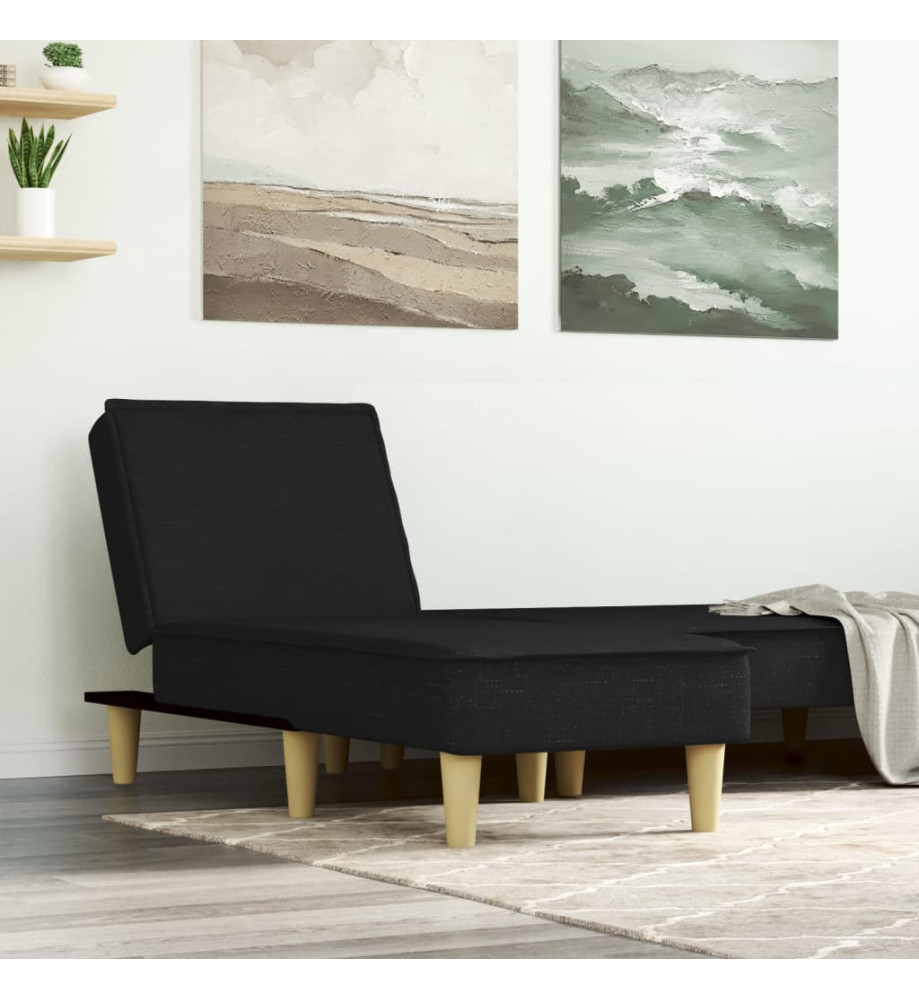 Chaise longue noir tissu