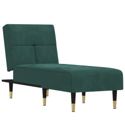 Chaise longue vert foncé velours