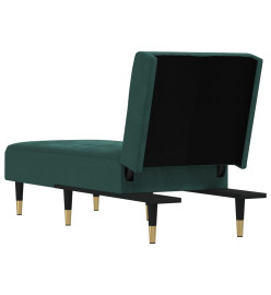 Chaise longue vert foncé velours