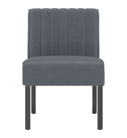 Fauteuil sans accoudoirs gris foncé velours