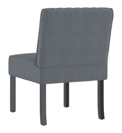 Fauteuil sans accoudoirs gris foncé velours