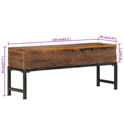 Banc 110 cm bois massif de récupération