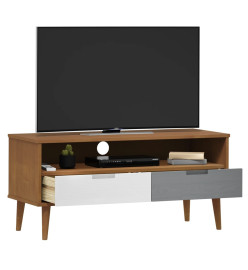 Meuble TV MOLDE Marron 106x40x49 cm Bois de pin massif