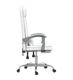 Fauteuil de massage inclinable de bureau Blanc Similicuir