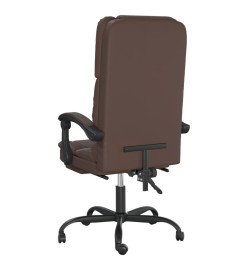 Fauteuil de massage inclinable de bureau Marron Similicuir