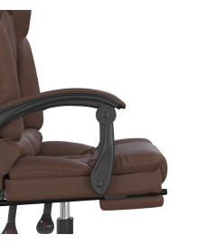 Fauteuil de massage inclinable de bureau Marron Similicuir