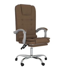 Fauteuil de massage inclinable de bureau Marron Tissu