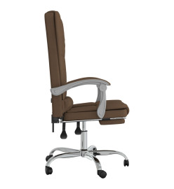 Fauteuil de massage inclinable de bureau Marron Tissu