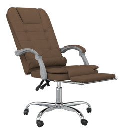 Fauteuil de massage inclinable de bureau Marron Tissu