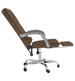 Fauteuil de massage inclinable de bureau Marron Tissu