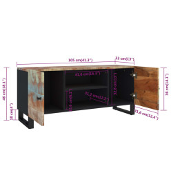 Meuble TV 105x33x46 cm Bois massif de récupération