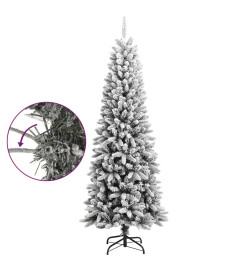 Sapin de Noël artificiel avec neige floquée 210 cm PVC et PE