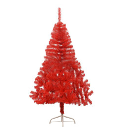 Demi sapin de Noël artificiel avec support Rouge 180 cm PVC