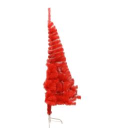 Demi sapin de Noël artificiel avec support Rouge 180 cm PVC