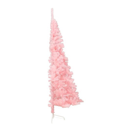 Demi sapin de Noël artificiel avec support Rose 120 cm PVC