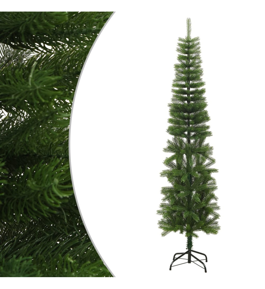 Sapin de Noël artificiel mince avec support 240 cm PE