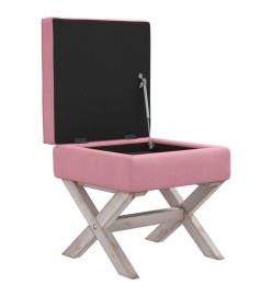 Tabouret de rangement Rose 45x45x49 cm Velours