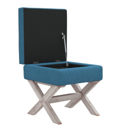 Tabouret de rangement Bleu 45x45x49 cm Velours