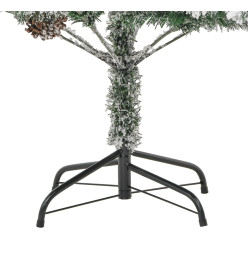 Sapin de Noël pré-éclairé avec neige floquée/cônes 195cm PVC/PE