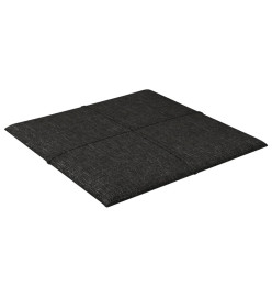 Panneaux muraux 12 pcs Noir 30x30 cm Tissu 1,08 m²