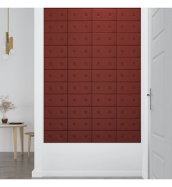 Panneaux muraux 12pcs Rouge bordeaux 30x15 cm Similicuir 0,54m²