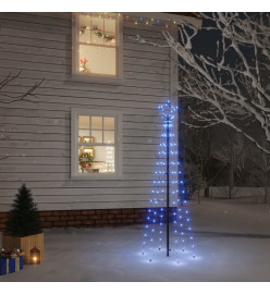 Sapin de Noël avec piquet Bleu 108 LED 180 cm