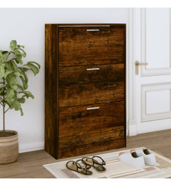 Armoire à chaussures Chêne fumé 63x24x103 cm Bois d'ingénierie