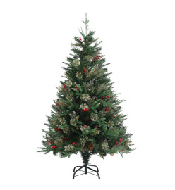 Sapin de Noël avec pommes de pin Vert 120 cm PVC et PE