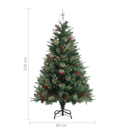 Sapin de Noël avec pommes de pin Vert 120 cm PVC et PE