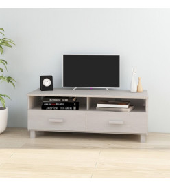 Meuble TV HAMAR Blanc 106x40x40 cm Bois massif de pin