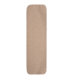 Tapis escalier antidérapants 15 pcs 75x20cm Beige Rectangulaire