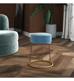 Tabouret rond Bleu clair Velours