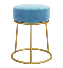 Tabouret rond Bleu clair Velours