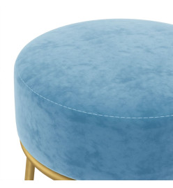 Tabouret rond Bleu clair Velours