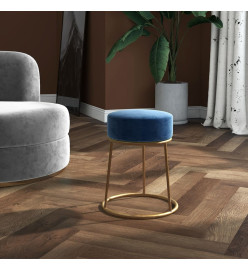 Tabouret rond Bleu Velours