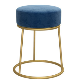 Tabouret rond Bleu Velours