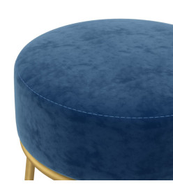 Tabouret rond Bleu Velours