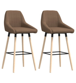 Tabourets de bar lot de 2 taupe tissu