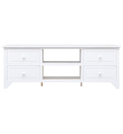 Meuble TV Blanc 108x30x40 cm Bois de Paulownia solide