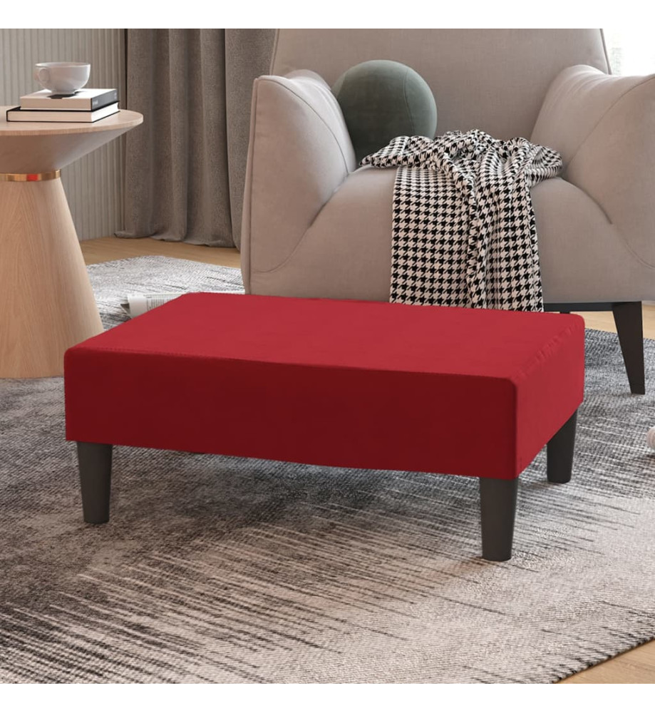 Repose-pied Rouge bordeaux 78x56x32 cm Velours