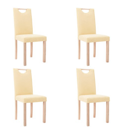 Chaises à manger lot de 4 crème tissu