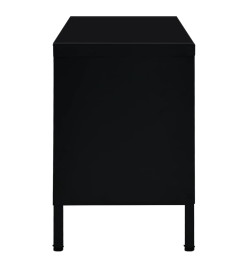 Meuble TV Noir 90x30x44 cm Acier et verre