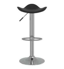 Tabouret de bar Noir Acier chromé et cuir artificiel