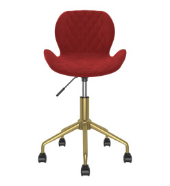 Chaises pivotantes salle à manger 2 pcs Rouge bordeaux Velours