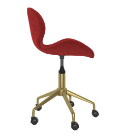 Chaises pivotantes salle à manger 2 pcs Rouge bordeaux Velours