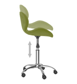 Chaise pivotante de salle à manger Vert clair Velours