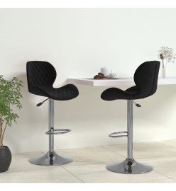 Tabourets de bar lot de 2 noir velours