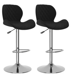 Tabourets de bar lot de 2 noir velours