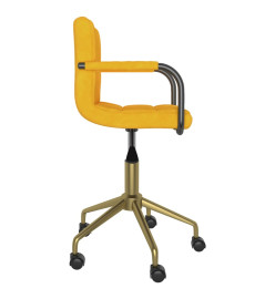 Chaises pivotantes à manger lot de 2 jaune moutarde velours