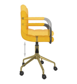 Chaises pivotantes à manger lot de 2 jaune moutarde velours